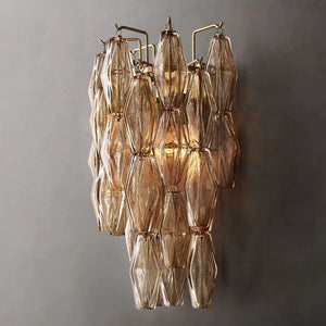 Chiara Smoke Glass Short Bedroom Wall Sconce