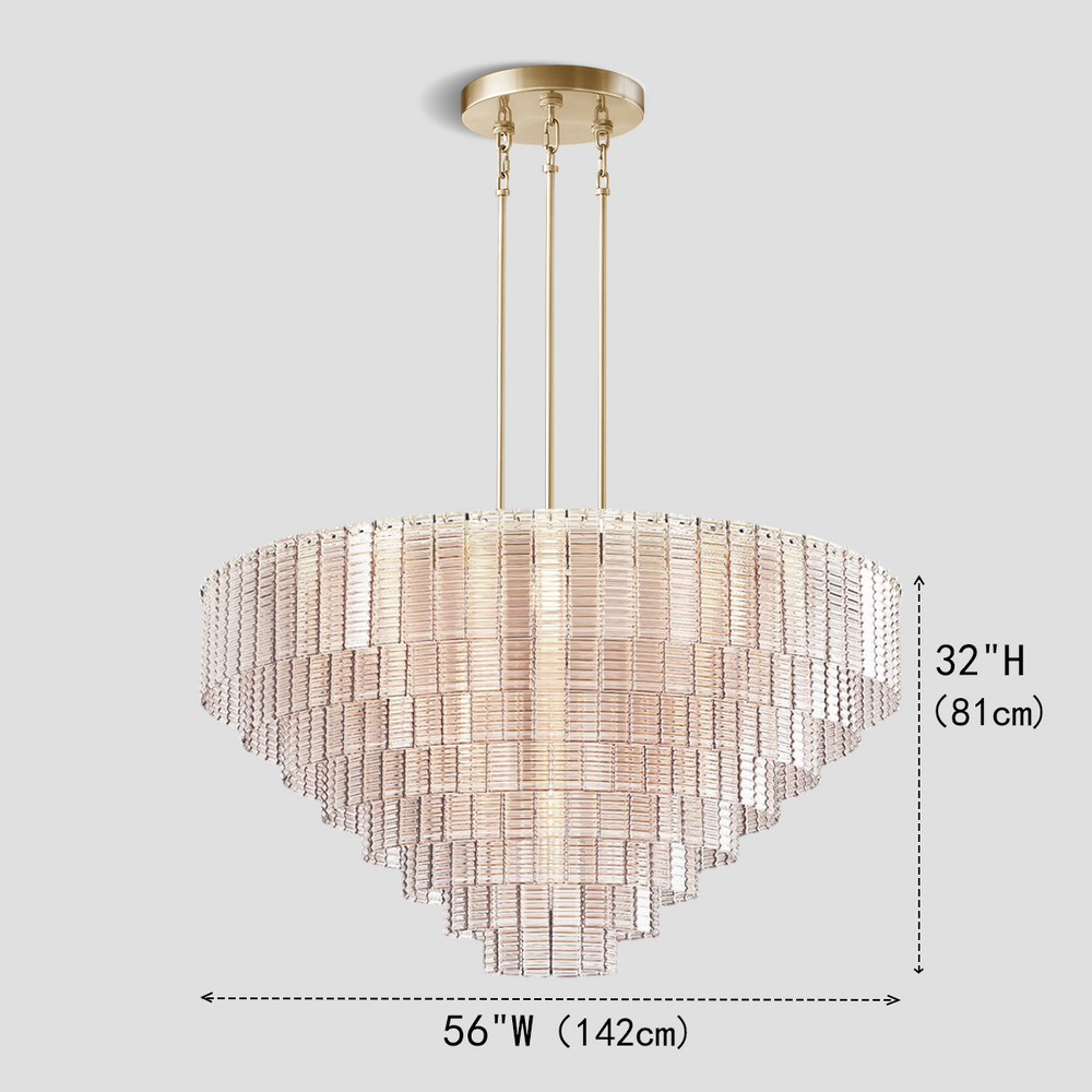 Sina Round Glass Tile Chandelier