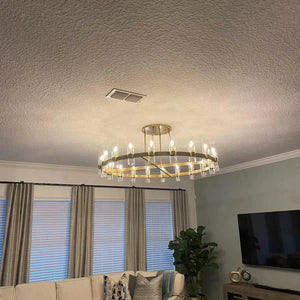 Lavelle 60-inch Round Glass Chandelier with 20 LED E12 Bulbs