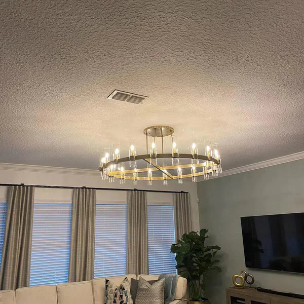 Lavelle 60-inch Round Glass Chandelier with 20 LED E12 Bulbs