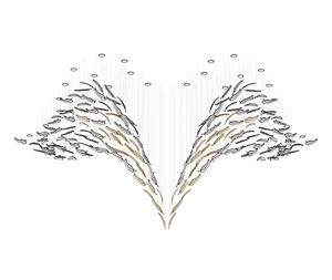 Feather Handblown Glass Chandelier