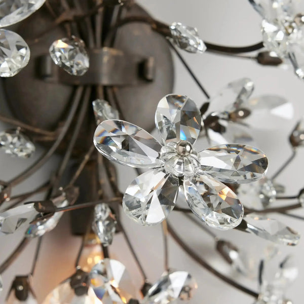 Fiore 2-Light Crystal Floral Wall Sconce Italian Hand-Finished Lighting