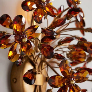 Fiore 2-Light Crystal Floral Wall Sconce Italian Hand-Finished Lighting