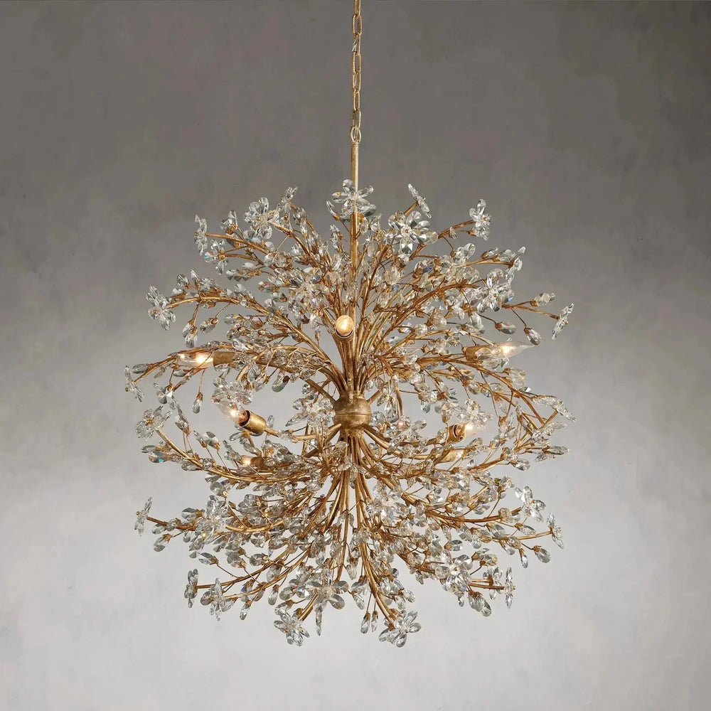 Fiore 8-Light Crystal Floral Round Chandelier with Adjustable Drop