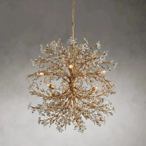 Fiore 8-Light Crystal Floral Round Chandelier with Adjustable Drop