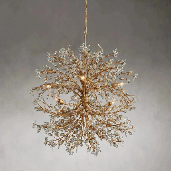 Fiore 8-Light Crystal Floral Round Chandelier with Adjustable Drop