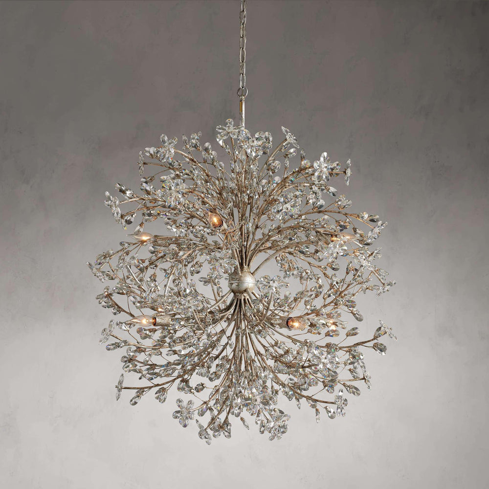 Fiore 8-Light Crystal Floral Round Chandelier with Adjustable Drop