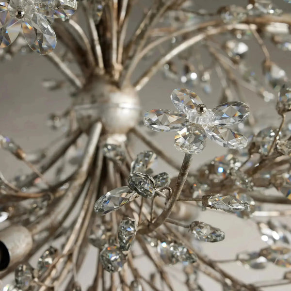 Fiore 8-Light Crystal Floral Round Chandelier with Adjustable Drop