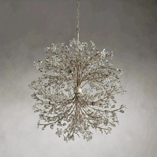Fiore 8-Light Crystal Floral Round Chandelier with Adjustable Drop