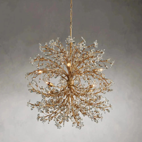 Fiore 8-Light Crystal Floral Round Chandelier with Adjustable Drop