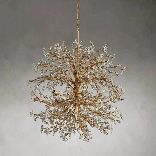 Fiore 8-Light Crystal Floral Round Chandelier with Adjustable Drop