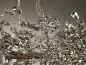 Fiore Crown Crystal Chandelier: Luxurious Floral Iron Design, Multiple Sizes & Finishes