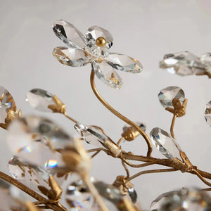 Fiore 8-Light Linear Crystal Floral Chandelier Solid Iron Finish
