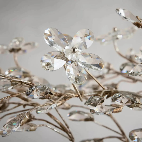 Fiore 8-Light Linear Crystal Floral Chandelier Solid Iron Finish