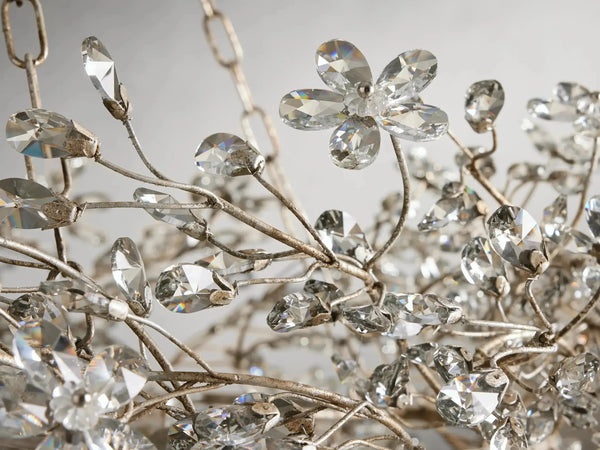 Fiore Oval Crystal Chandelier Italian Iron Floral Design 62 74
