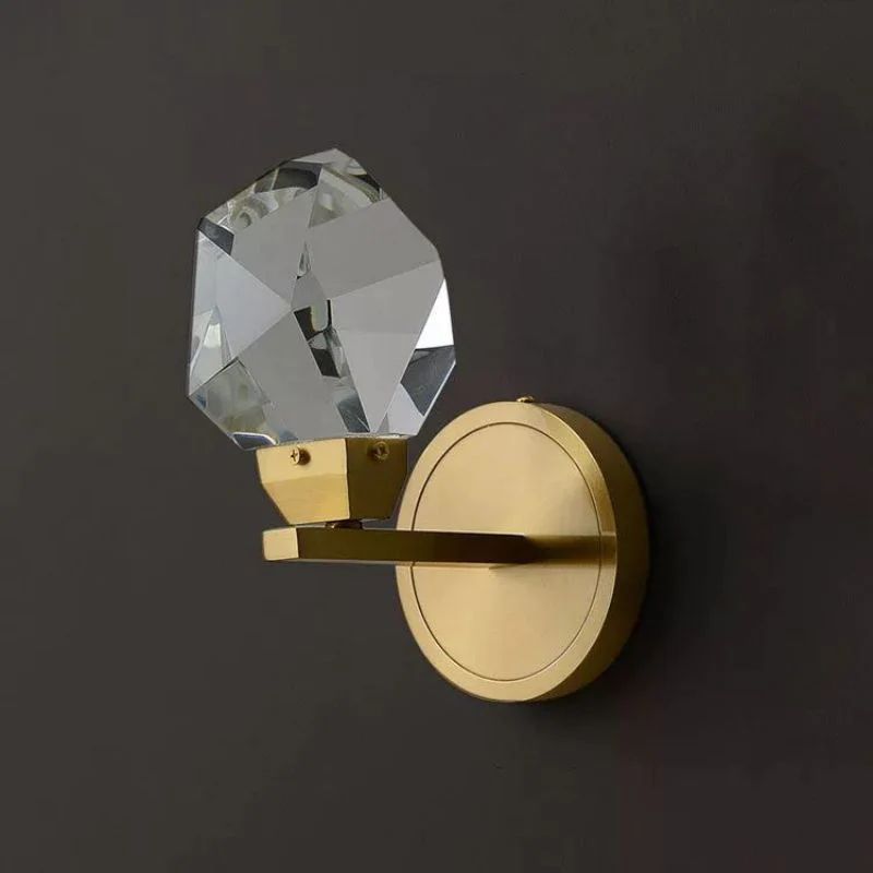 Flash Faceted Crystal Prisms Short Wall Sconce