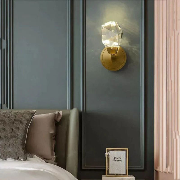 Flash Faceted Crystal Prisms Short Wall Sconce