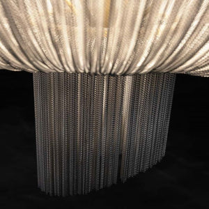 Modern Oak Aluminium Chain Chandelier