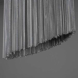 Modern Oak Aluminium Chain Chandelier