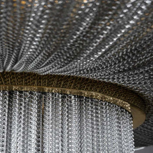 Modern Oak Aluminium Chain Chandelier