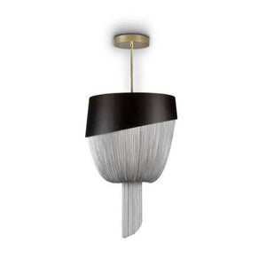 Modern Oak Aluminium Chain Chandelier