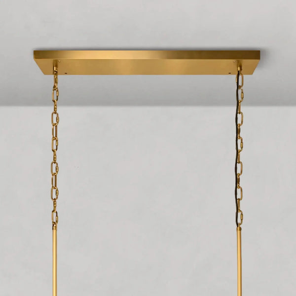 Ghiaccio Oval Curved Glass Chandelier Plated Brass Finish 54 65