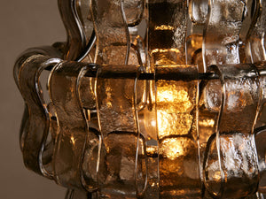 Ghiaccio Textured Glass Pendant Light with Brass or Bronze