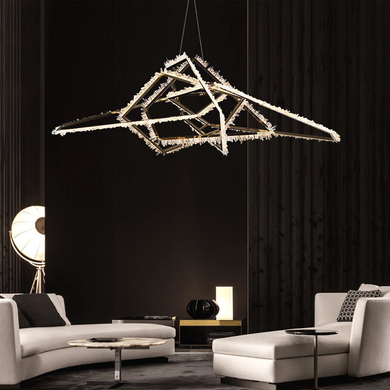 Besy Irregular Modern Living Room Rock Crystal Chandelier