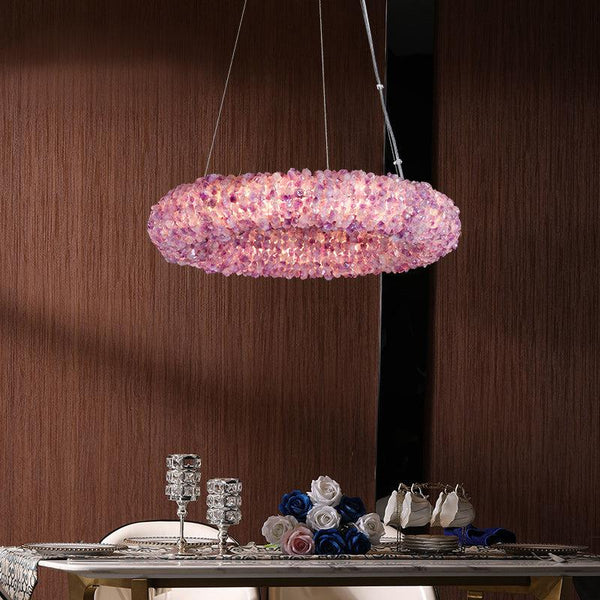 Besy Purple Crystal Round Luxury Chandelier