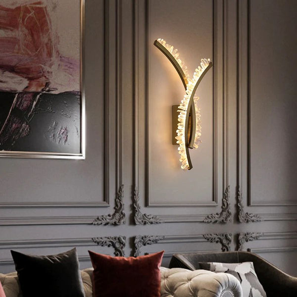 Besy Rock Crystal Bracket Wall Sconce