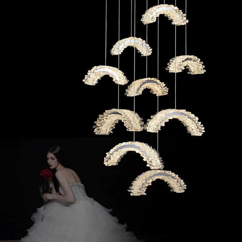 Besy Rock Crystal Crescent Chandelier