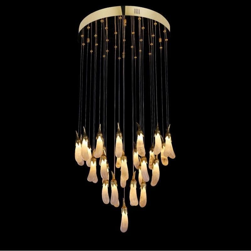 Besy Rock Crystal Eggplant Pendant Light