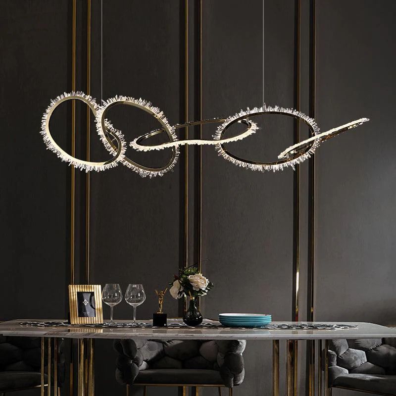 Besy Rock Crystal Irregular Round Chandelier