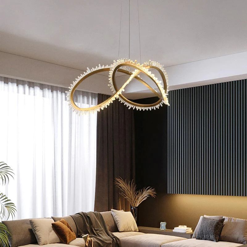 Besy Rock Crystal Möbius Ring Chandelier