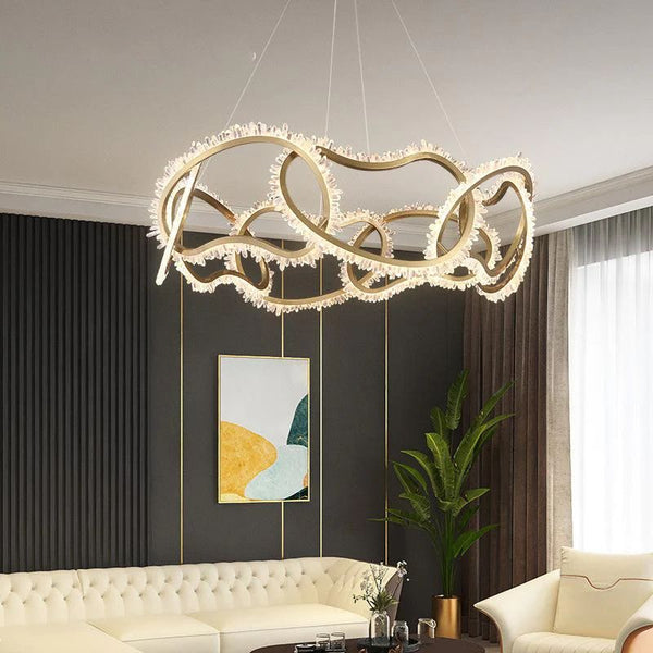 Besy Rock Crystal Multi Ring Chandelier