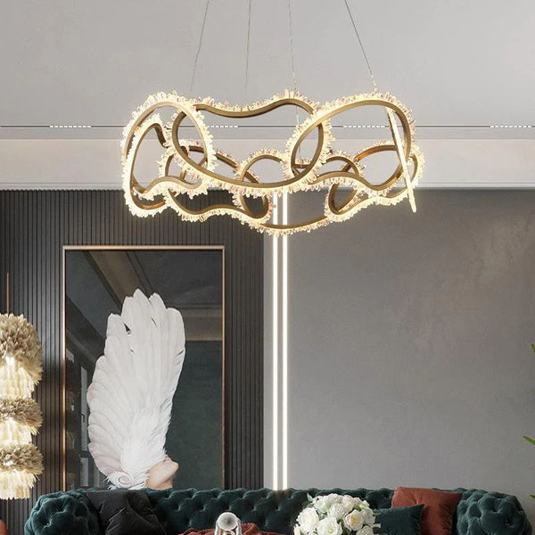Besy Rock Crystal Multi Ring Chandelier