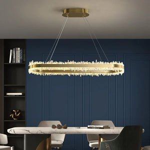 Besy Rock Crystal Oval Chandelier