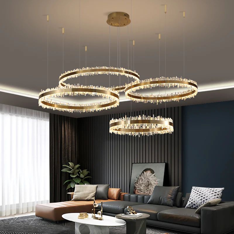 Besy Rock Crystal Rings Luxury Chandelier