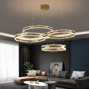 Besy Rock Crystal Rings Luxury Chandelier
