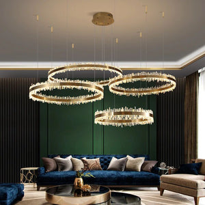 Besy Rock Crystal Rings Luxury Chandelier
