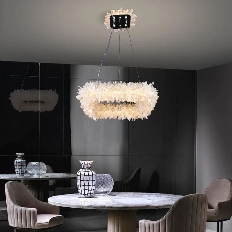 Besy Rock Crystal Square Modern Chandelier