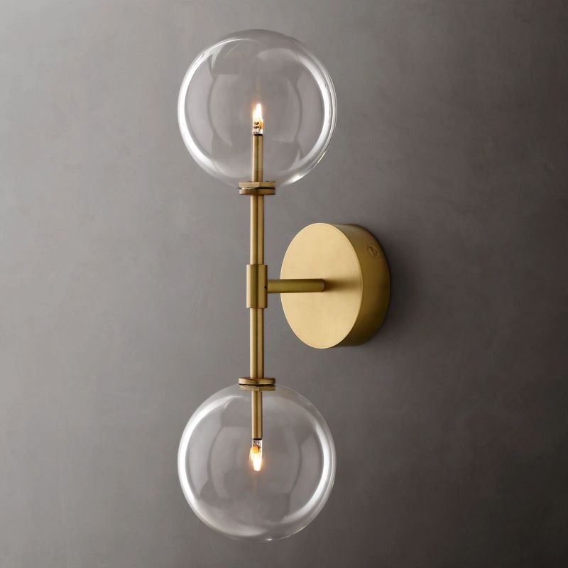 Glass Globe Linear Bedroom Sconce