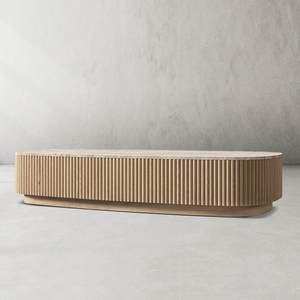 Mulholland Oak Wood & Stone Coffee Table