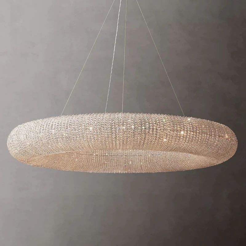 Halo Crystal Round LED Living Room Chandelier 59"