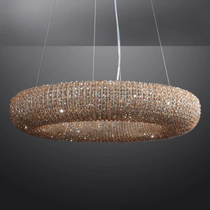 Halo Crystal Round LED Living Room Chandelier 59"