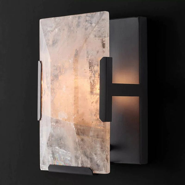 Harlou Alabaster Short Bedroom Wall Sconce
