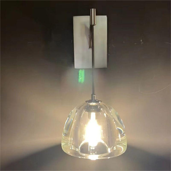 Botanisty Crystal Wall Sconce Solid Brass Hand-Polished Glass Dome