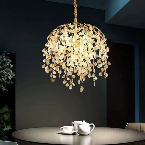 Ldyllic Glass Leaves Chandelier