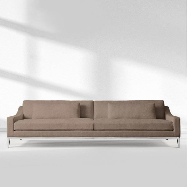 Italia Slope Arm 3-Seat Sofa - Metal Base