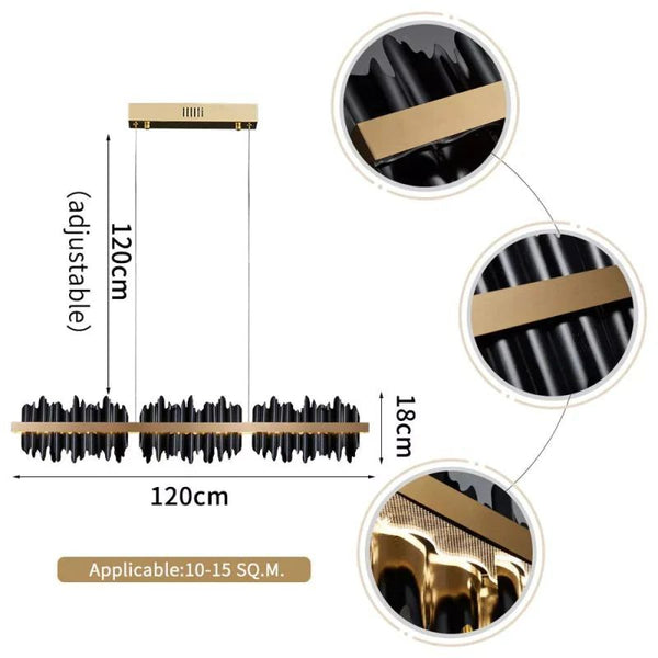 Kakira Modern Sculpture Linear Dining Room Chandelier